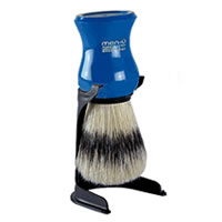 men-u Barbiere Shaving Brush and Stand in Blue