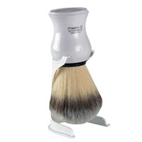 men-u Premier Shaving Brush and Stand in White