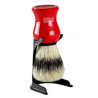 men-u Barbiere Shaving Brush and Stand in Red