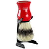 men-u Barbiere Shaving Brush and Stand in Red