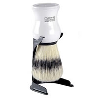 men-u Barbiere Shaving Brush and Stand in White